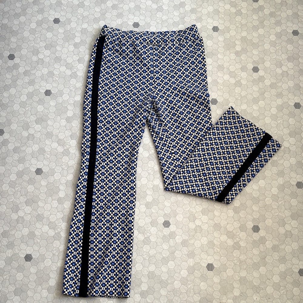 MAEVE Blue and White Patterned Pants